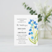 忘れMe Not Waterカラーフローラ結婚 招待状 (スタンド正面)