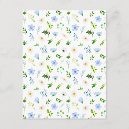 忘れMe-Notsとデイジーのフローラ結婚の詳細 エンクロージャーカード (裏面)