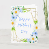 -忘れMe-Notsデイジーフローラハッピーマザーズデイ カード (正面)