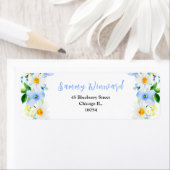 忘れMe-Notsフローラと葉ブライダルシャワー ラベル (インサイチュ)