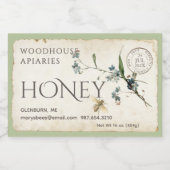 忘れmme-not parchment bee honey postmark 3x2" for フードラベル (シングルラベル)