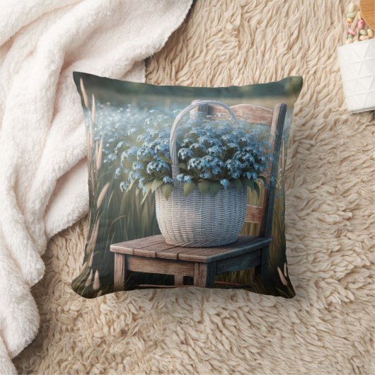 忘れNot Flower Basket クッション (ブランケット)