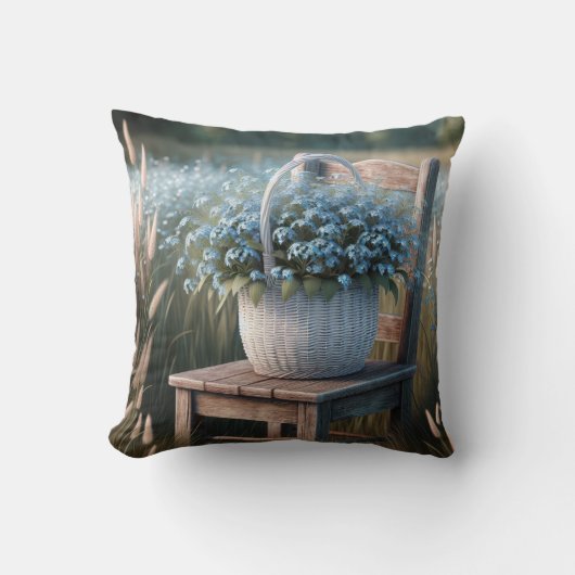 忘れNot Flower Basket クッション (正面)