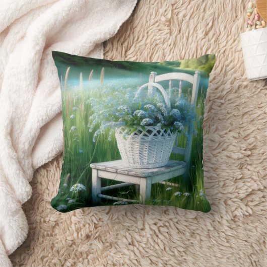 忘れNot Flower Basket クッション (ブランケット)