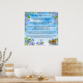 忘れNots Psalm 23バイブル聖句プリント ポスター (キッチン)