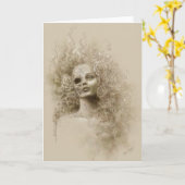 忘却の不気味なファンタジーの芸術の挨拶状 カード (黄色い花)