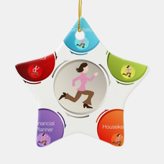 忙しいお母さん セラミックオーナメント (正面)