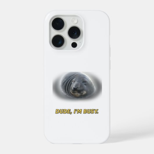 忙しいアザラシのiPhone 15 Proケース iPhoneケース (裏面)