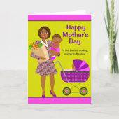 忙しいアフリカ系アメリカ人のお母さんの母の日カード カード (正面)