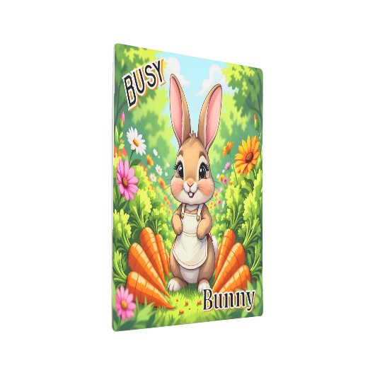 忙しいウサギ | かわいいアニメの子供部屋アート メタルプリント (3/4)