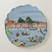 忙しいビーチ ラウンドクッション (裏面)
