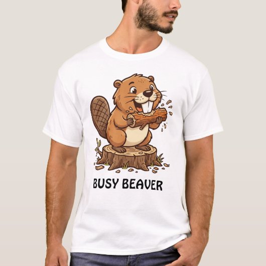 忙しいビーバー Tシャツ (正面)