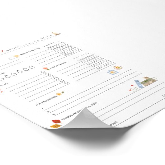 忙しいママのためのセルフケアプランナー ~ほっこりウェルネス~ ポスター (角)