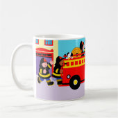 忙しい普通消防車 コーヒーマグカップ (左)