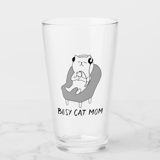 忙しい猫ママ タンブラーグラス (正面)