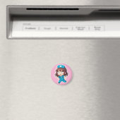 忙しい看護師のシフト - オリジナルちびキャラ マグネット (インサイチュ (食洗機))