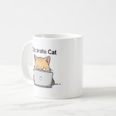 忙しい社畜猫のマグカップ - 毎日を笑顔で コーヒーマグカップ (正面左)