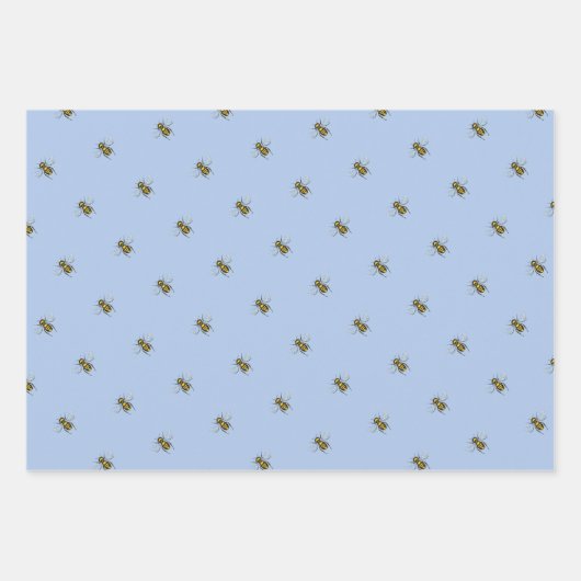忙しい蜂かわいい小さなハチミツの女王蜂 ラッピングペーパーシート (正面)