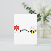 忙しい蜂 ハッピービーと花の漫画 ポストカード