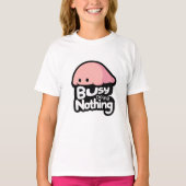 忙しく何もしない - かわいいピンクのぷに Tシャツ (正面)