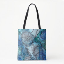 忙しく青いトートバック