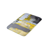 「忙しく、忙しい」灰色および黄色の抽象美術 バスマット (アングル)