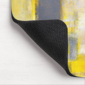 「忙しく、忙しい」灰色および黄色の抽象美術 マウスパッド (コーナー)