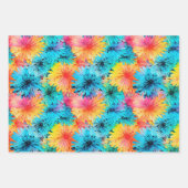 忙しフローラ絞り染めパターンセット1 ラッピングペーパーシート (正面)