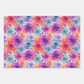 忙しフローラ絞り染めパターンセット2 ラッピングペーパーシート (正面)