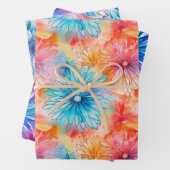 忙しフローラ絞り染めパターンセット4 ラッピングペーパーシート (インサイチュ)