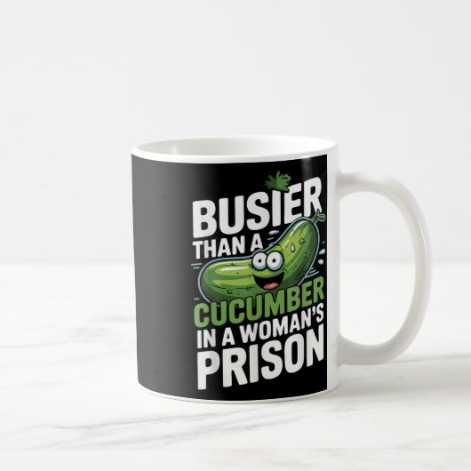 忙し女服監獄のキュウリよおもしろいり コーヒーマグカップ (右)