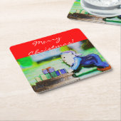 忙し小妖精や小人バイシャーリーテイラー スクエアペーパーコースター (アングル)