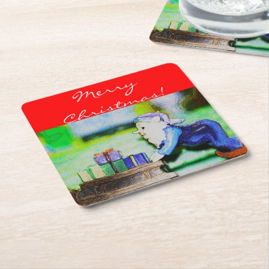 忙し小妖精や小人バイシャーリーテイラー スクエアペーパーコースター (アングル)