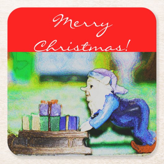 忙し小妖精や小人バイシャーリーテイラー スクエアペーパーコースター (正面)