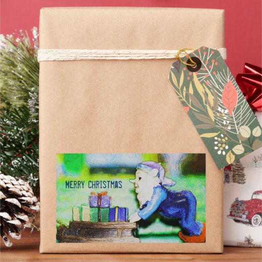 忙し小妖精や小人バイシャーリーテイラー 長方形シール (クリスマス)