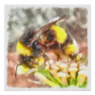 忙し忙し忙し蜂蜜水絵画色 ポスター