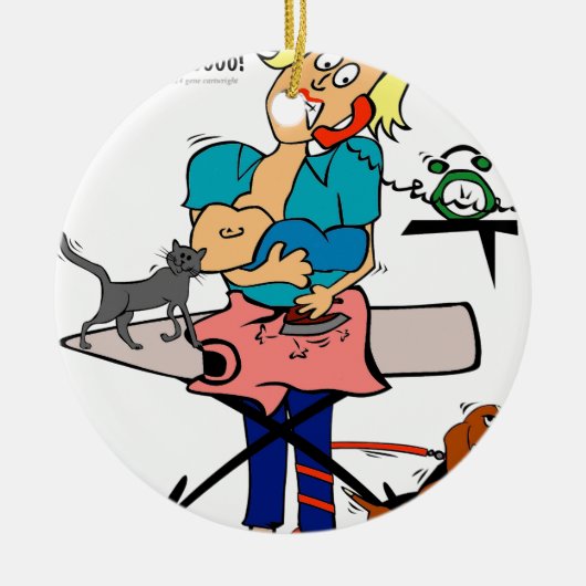 忙し母 セラミックオーナメント (正面)