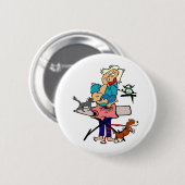 忙し母 缶バッジ (正面&裏面)