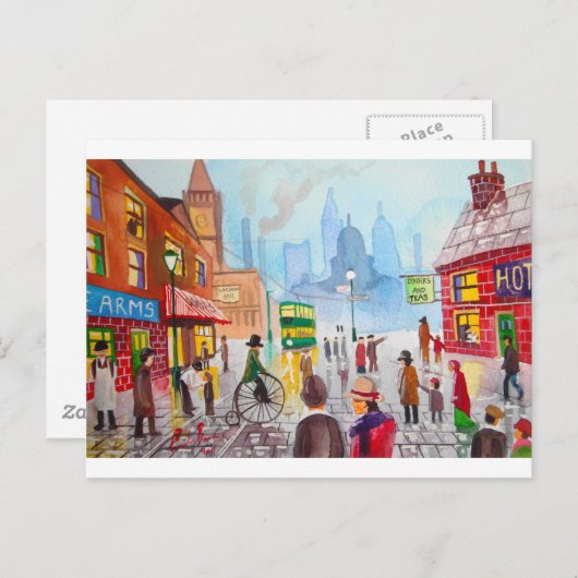 忙し通りシーンのペニーのファニーのトラムゴードン・ブルース ポストカード (正面/裏面)