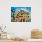 忙し通りビクトリアンシーンぼろ ポスター (キッチン)