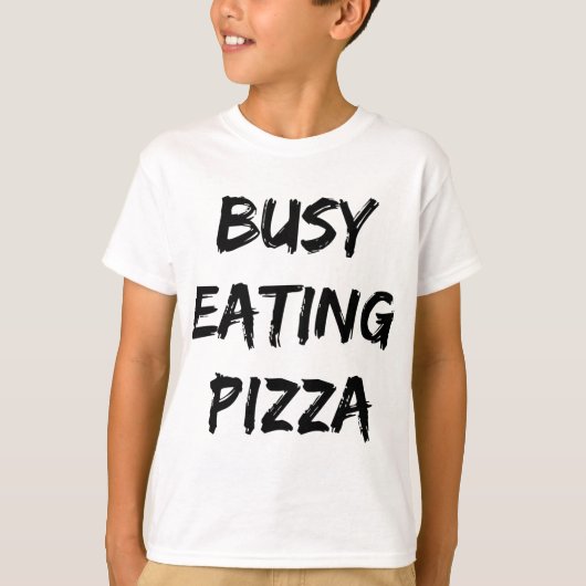 忙し食べトレンディー引用文 Tシャツ (正面)