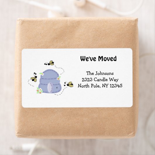 忙しBees New Home Address ラベル (インサイチュ)
