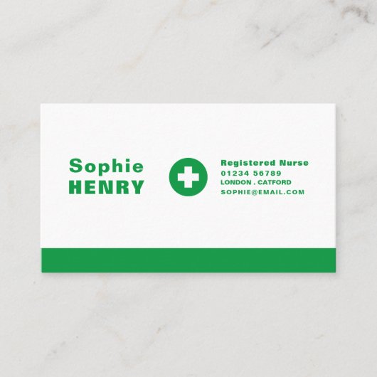 応急処置の記号、一般開業医、ナース 名刺 (正面)