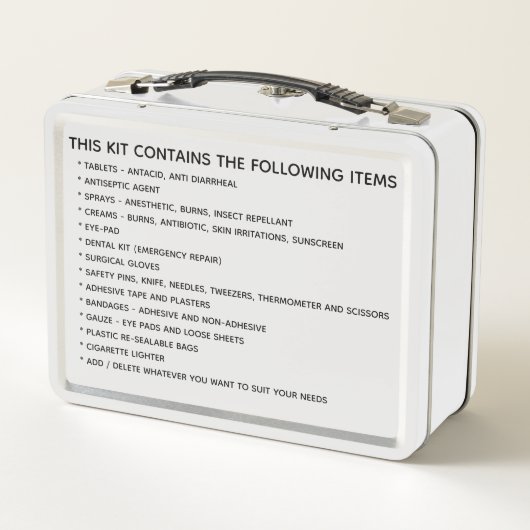 応急処置レッドカドゥセウス医療シンボル緊急事態 メタルランチボックス (裏面)