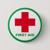 応急処置 – 救急車救済、医師 缶バッジ (正面)
