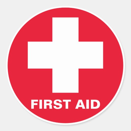 応急処置 – Medic （クロス） – 救急車、歯科救済科 ラウンドシール (正面)