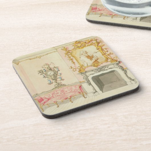 応接室のインテリアのための提案、1755-60年(w/c コースター (左側)