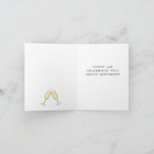 応援おもしろいシャンパン誕生日トーストー カード (内部)