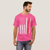 応援おもしろいパパアメリカ国旗のチアリーティング Tシャツ (正面フル)