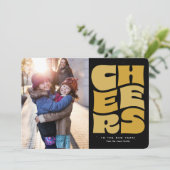 応援おもしろいレトロ黒金ゴールド新年写真 シーズンカード (スタンド正面)